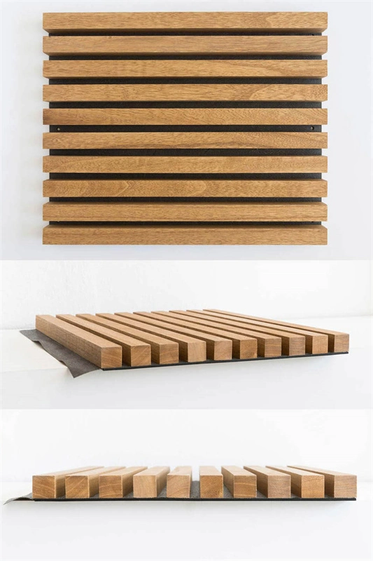 Handcrafted Akoestische Panelen Polyester Acoustic Slat Wallnut Wood Panels Akupanel 2400X600