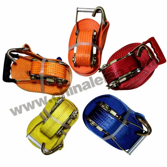 2"* 10m Orange Color PE Polyester Ratchet Strap 2 Inch Cargo Lashing Belt Can Customize