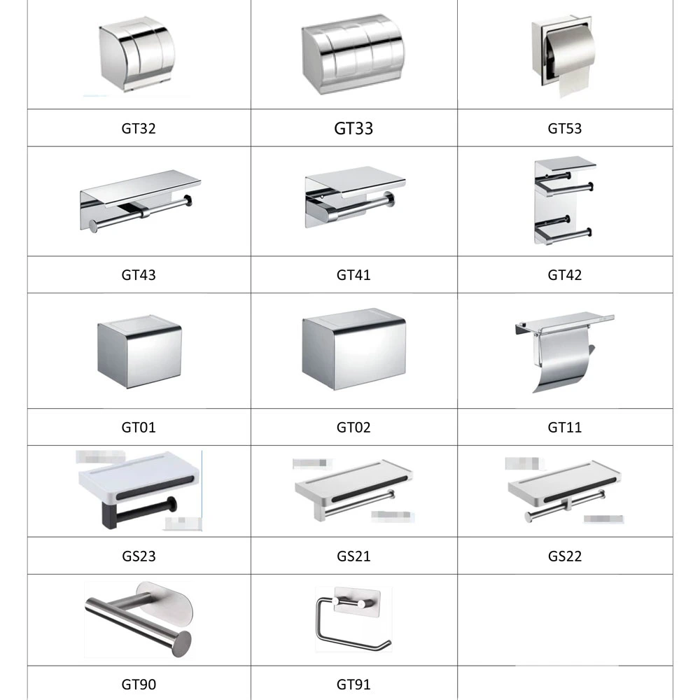 304 Stainless Steel Wall Mounted Washroom Bath Toilet Kitchenhotel Bathroom Paper Towel Box with Rack Cover Shelf Dispenser Two Tissue Roll Holder