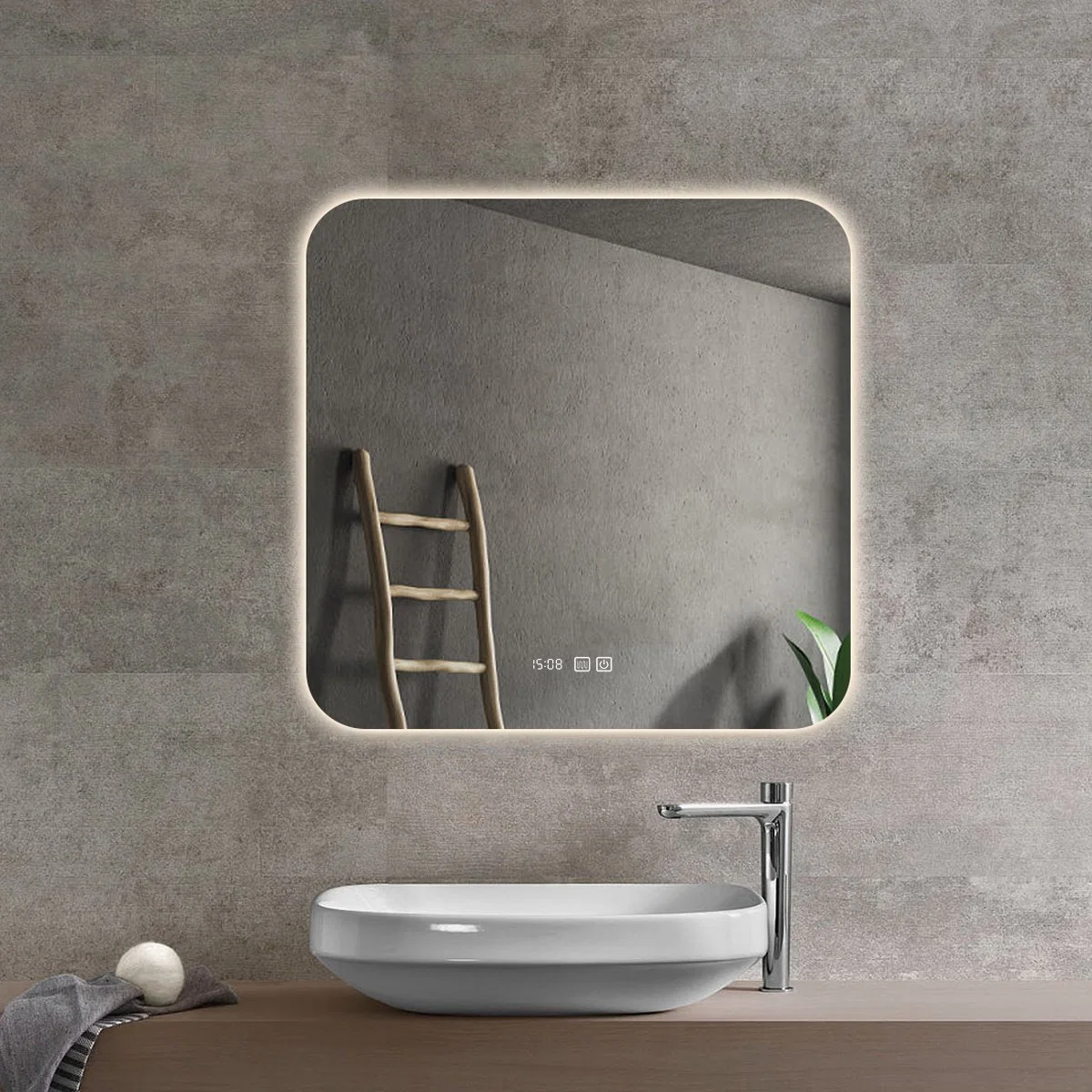 Muebles del hotel Cuarto de baño iluminado espejo de pared Smart Mirror