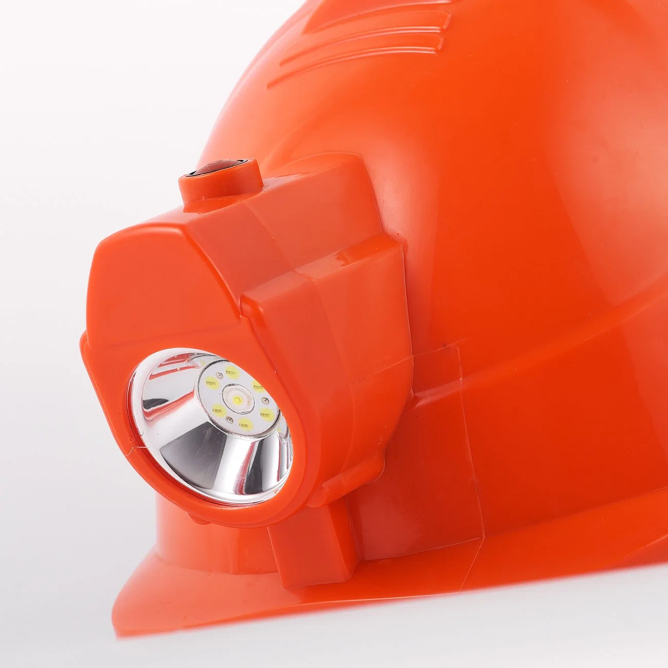 Red Hard Hat Safety Helmet with Mining Lamp Cap LED