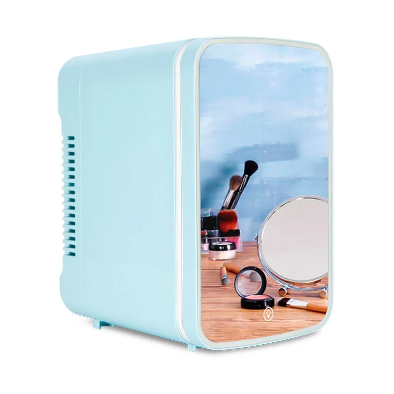 8L espejo Mini Frigo para dormitorio Personalizar Mini nevera vidrio Puerta con nevera de belleza CE GS