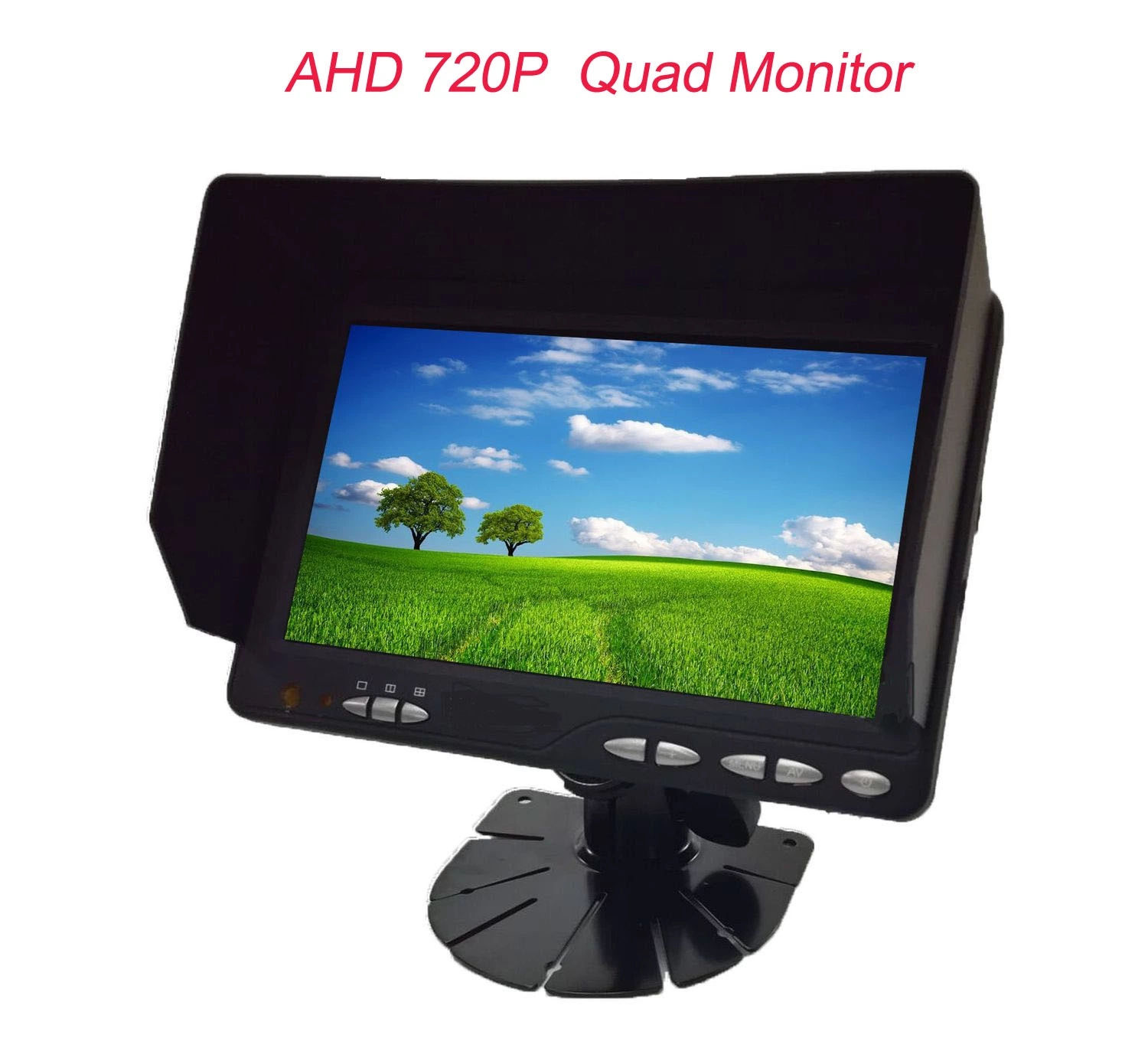 7" Quad Split Aluguer Vista Traseira Ahd de backup do monitor de LCD