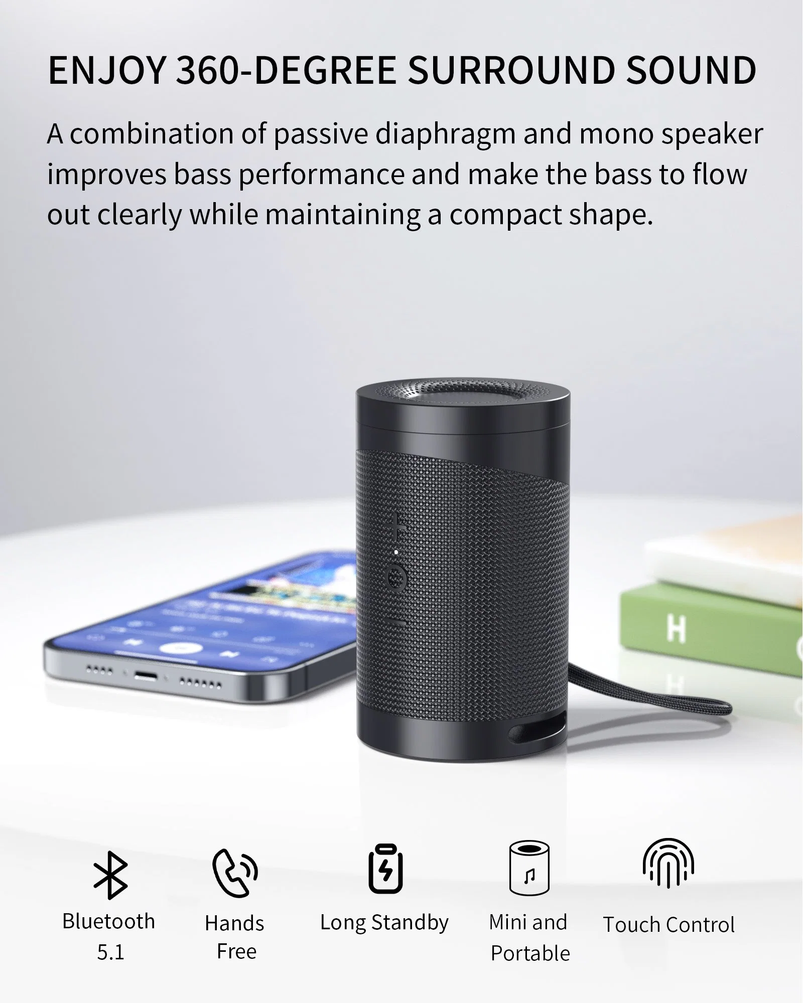 Fashionable Good Quality Bluetooth Speaker with Wireless Earphone Mini Portable Tws Earbuds