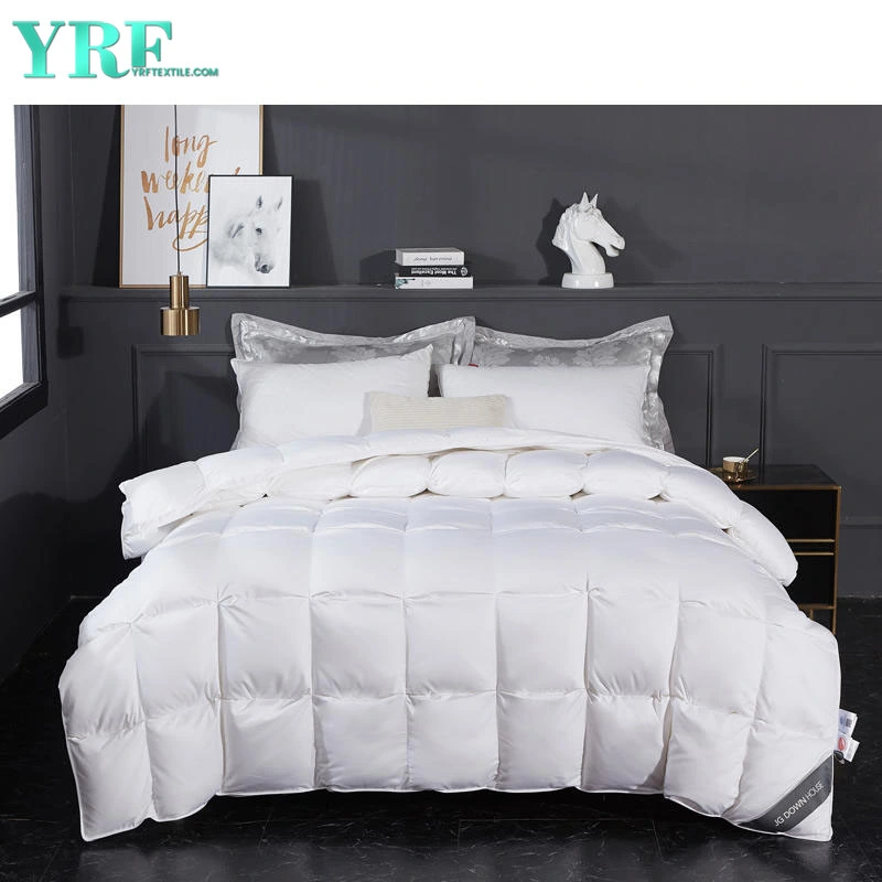 King Bed SPA Hotel Goose Down Comforter Cotton Satin Hypollergenic