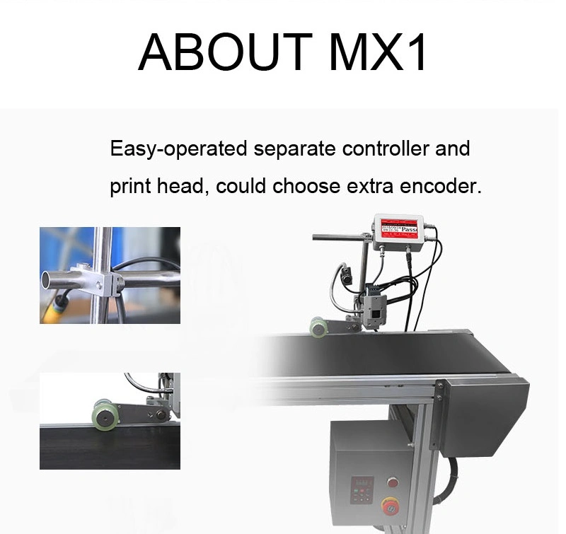 Máquina de codificação para impressão de impressões múltiplas Mx1 a jato de tinta térmica Meenjet de 12,7 mm Altura de impressão: 42 ml de tinta HP original Js12 300 ppp