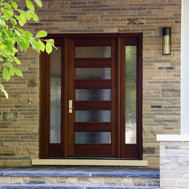 Wholesale/Supplier Tempered Glass Inserts Solid Double Wood Doors Exterior