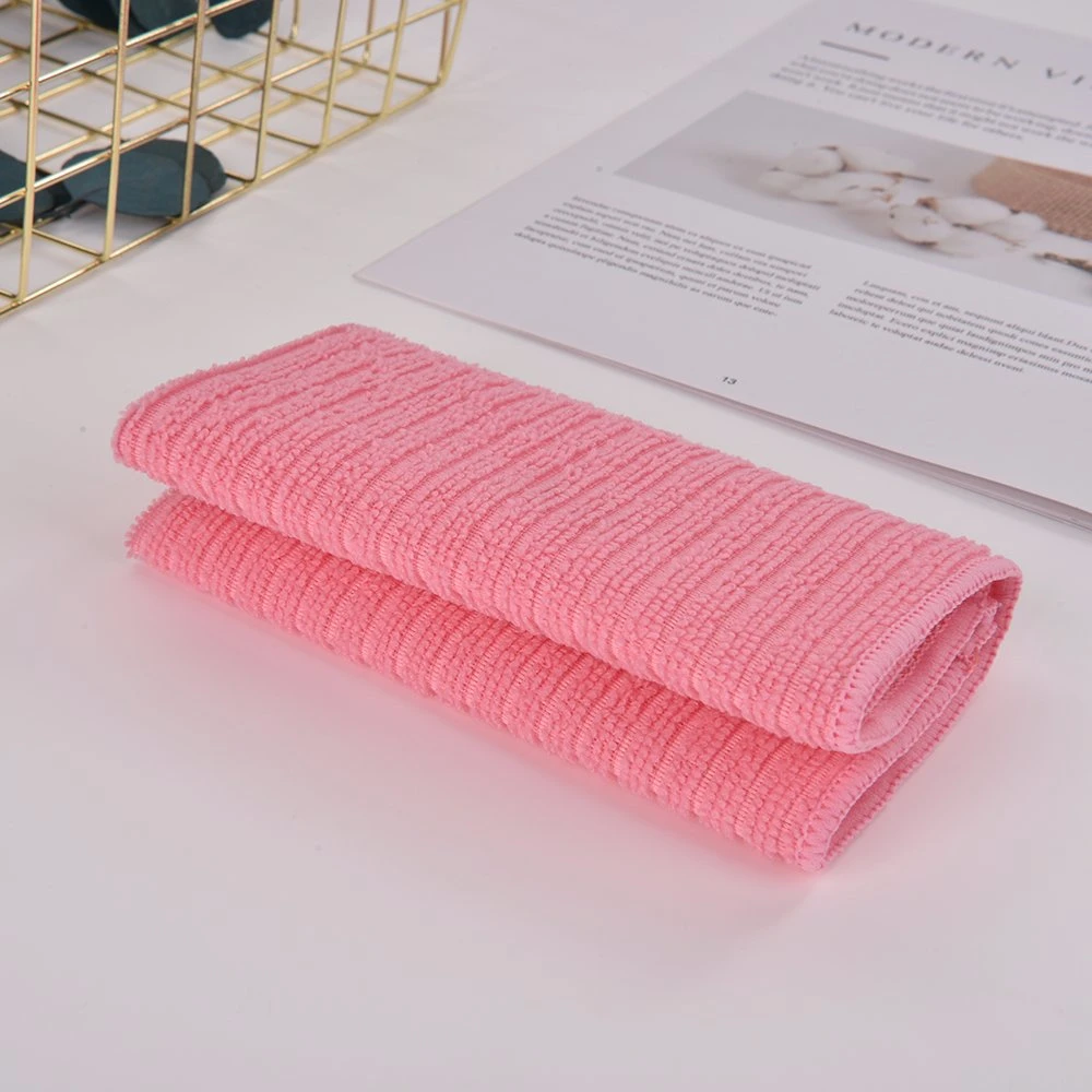 Strips Design Microfiber with Poly Mesh Kitchen Dish Cleaning Cloth