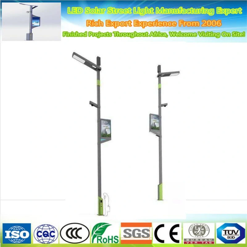 Polo inteligente con pantalla LED de CCTV inteligentes Smart transmisor WiFi poste de luz de la calle