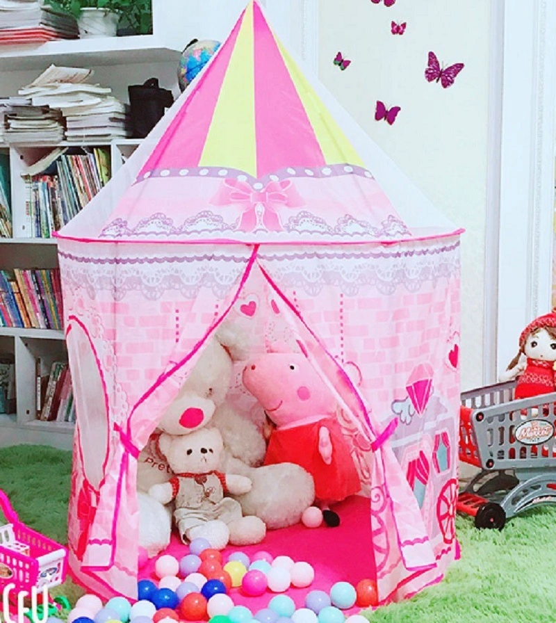 Kiddie Princess Wagon Tent Collapsible Children Tent Pop up Round Game Room Wbb16356