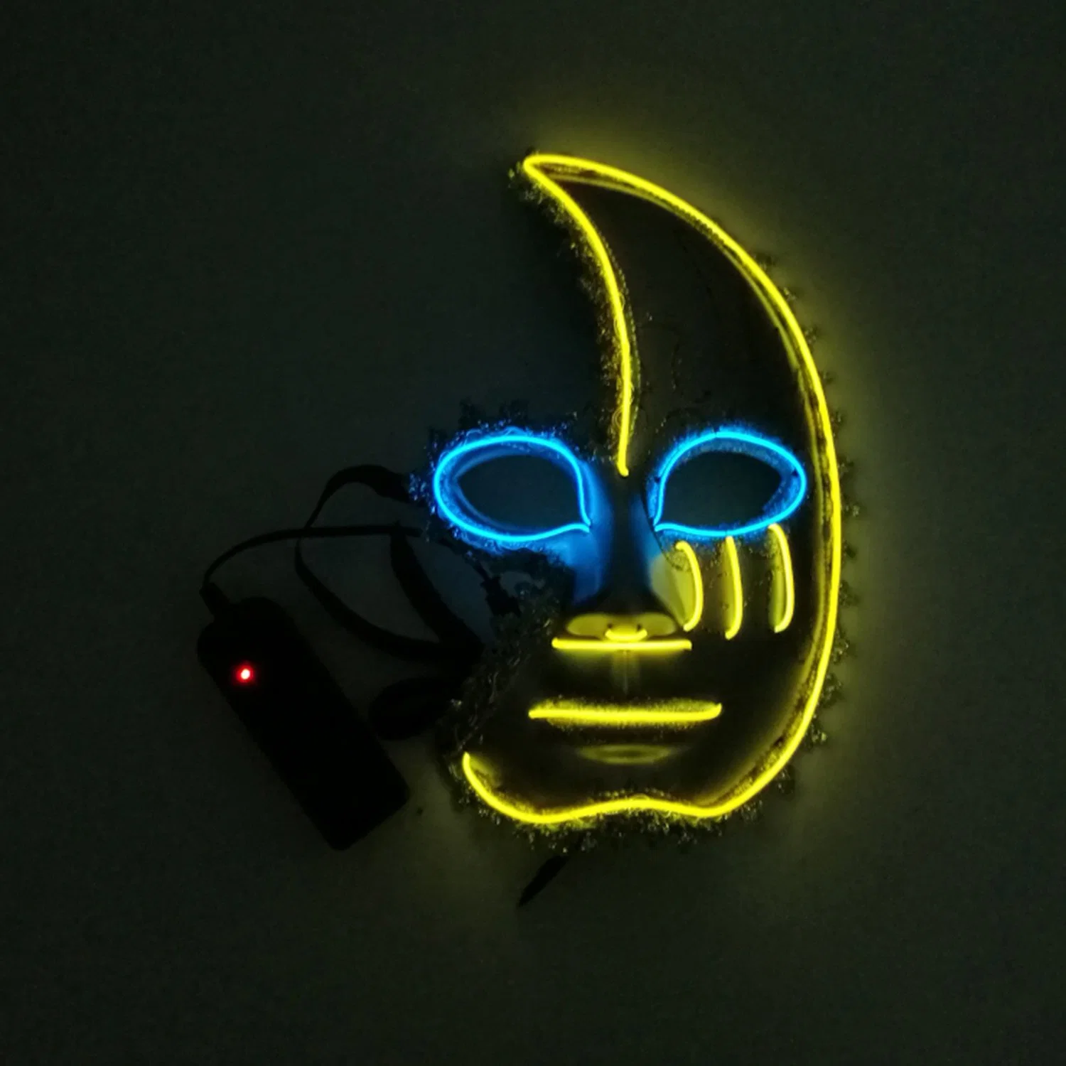 LED Mask Halloween Costume Two-Color Mask Half-Moon Female Mask