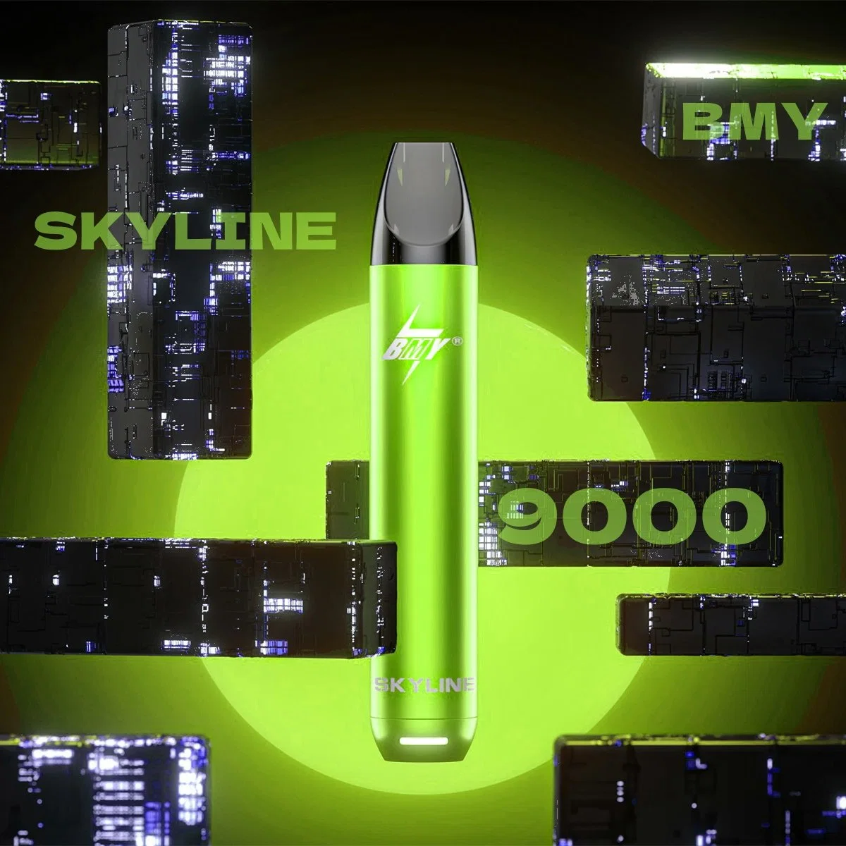 Bmy Skyline تخصيص 9000 أطواق تصميم القلم الإلكتروني Atomizer قابل للاستخدام مرة واحدة Vape قابلة لإعادة الشحن