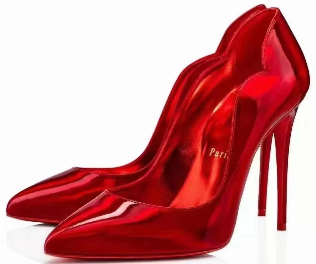 Nuevo diseño de zapatos de tacón alto bonito vestido rojo de la parte inferior de las mujeres sandalias casuales de la luz de Verano normal Dama zapatos de tacón de lujo