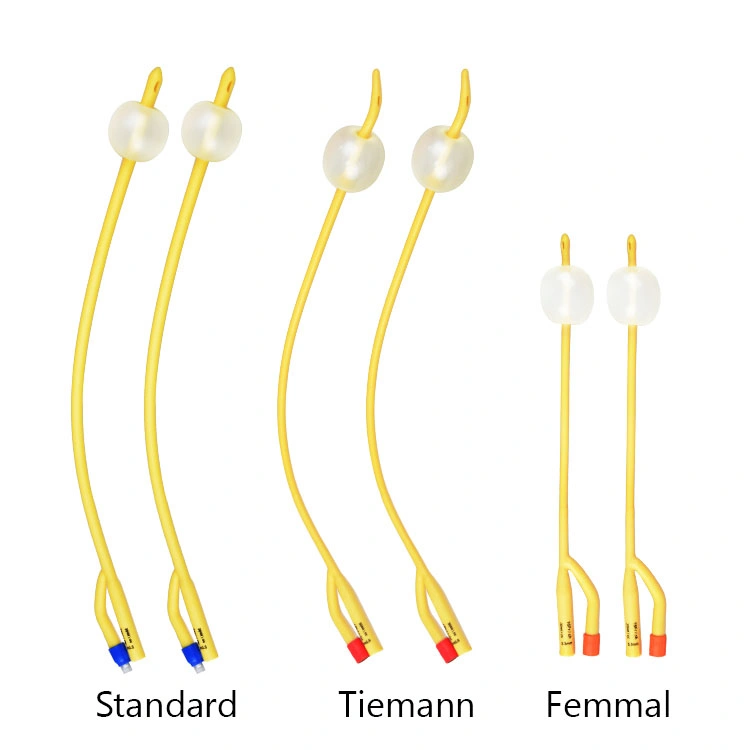 Disposable Tiemann Latex Foley Catheter with with Balloon