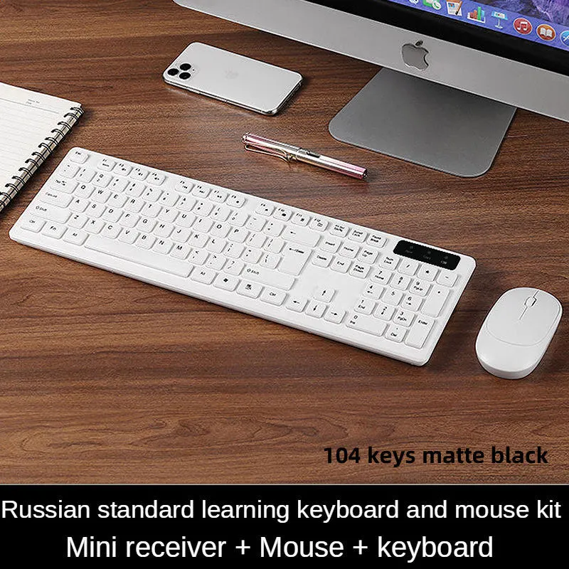 Combinación de teclado y ratón USB inalámbrico con chocolate cómodo y silencioso Teclas teclado ultrafino para ordenador