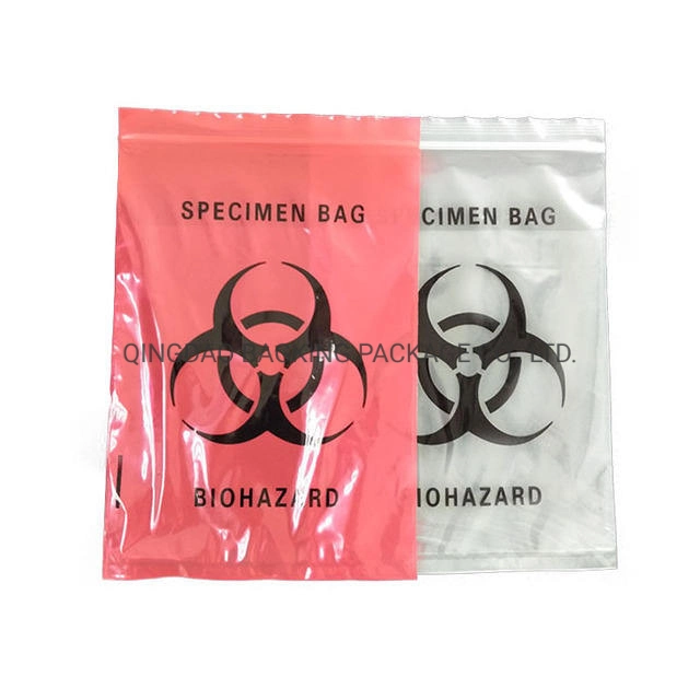 95kpa Plastic Transportation Biohazard Waste Medical Autoclavable Biohazard Specimen Transport Bags Ues Medical Lab Safety Bag