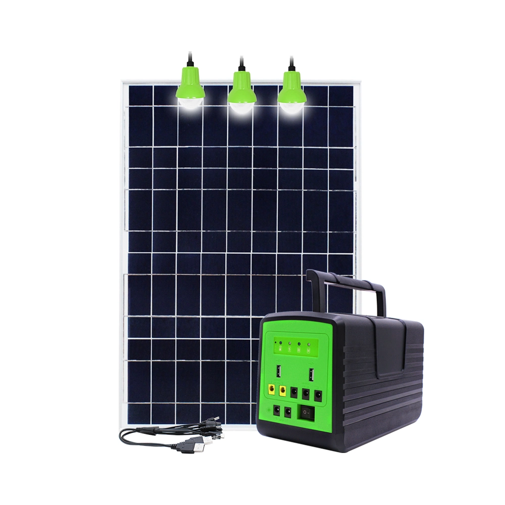 Portable Power Generator Solar Energy System with Lamps and Mobile Phone Charger