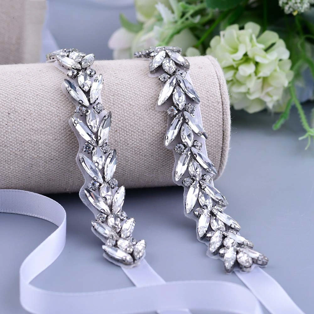 Hwb325 Ribbon Belt Full Diamond Chain Bridal Water Diamond Waist Cover Wedding Accessories