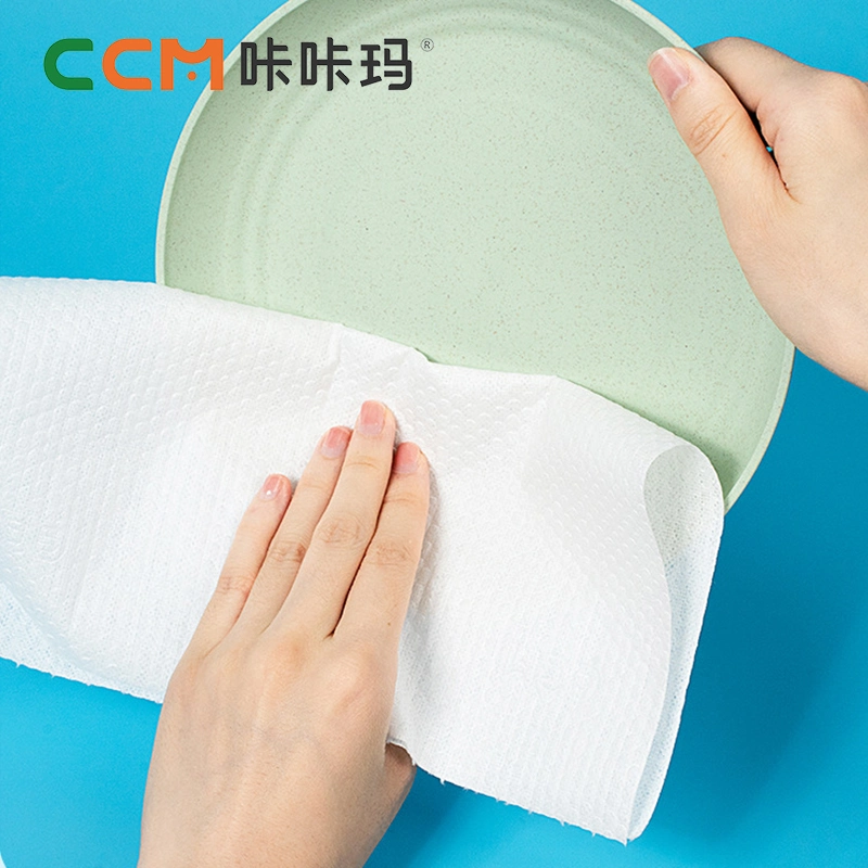 50PCS 25*25cm Woodpulp Multi-Function Cleaning Products for Household Cleaning Cloth Roll