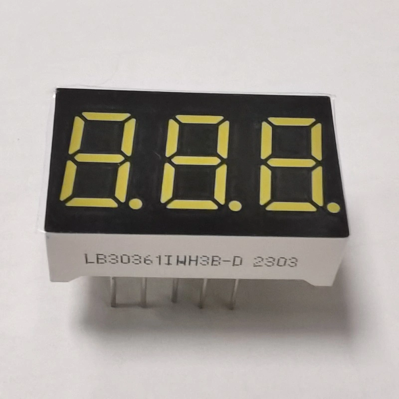 Pantalla LED de 7" y 3 dígitos de 0,36 segmentos, cátodo común para Indicador de temperatura/humedad