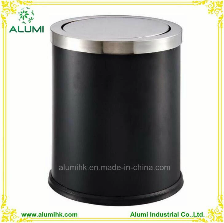 Leather Covered Double Layer Waste Bin for Hotel Guest Room