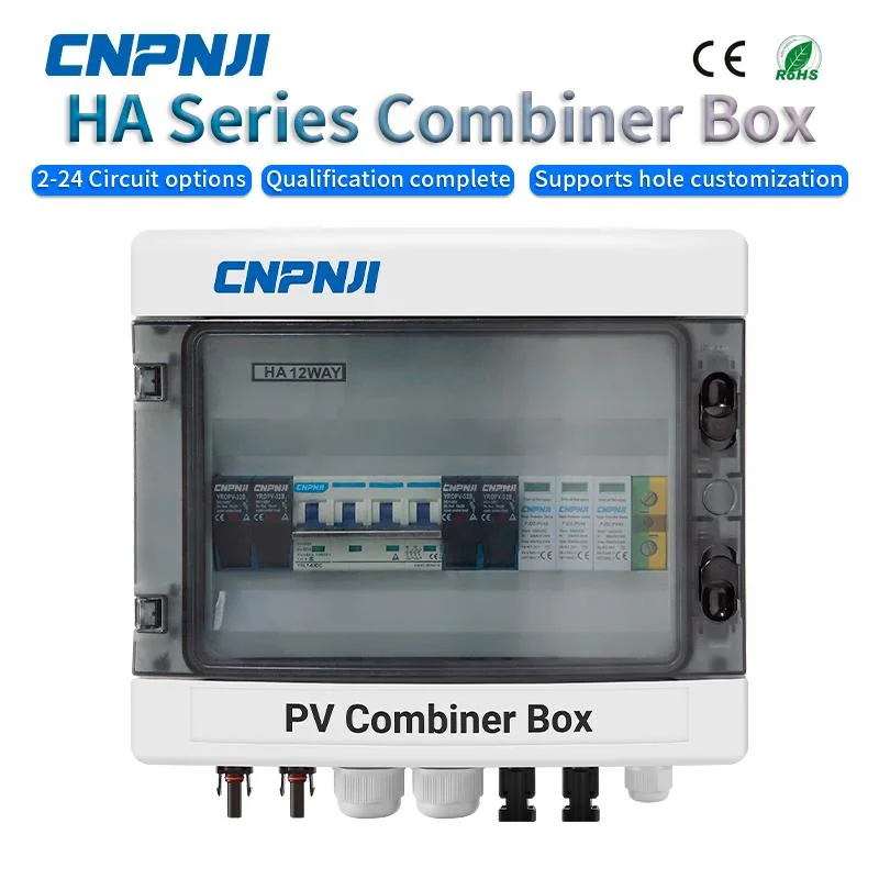 PV Combiner Box 2 String 1 kw 2 kw 3 kw 5 kw 10 kW Caixa de combinação solar PV DC1000V DC500V disjuntor CC à prova de água Caixa