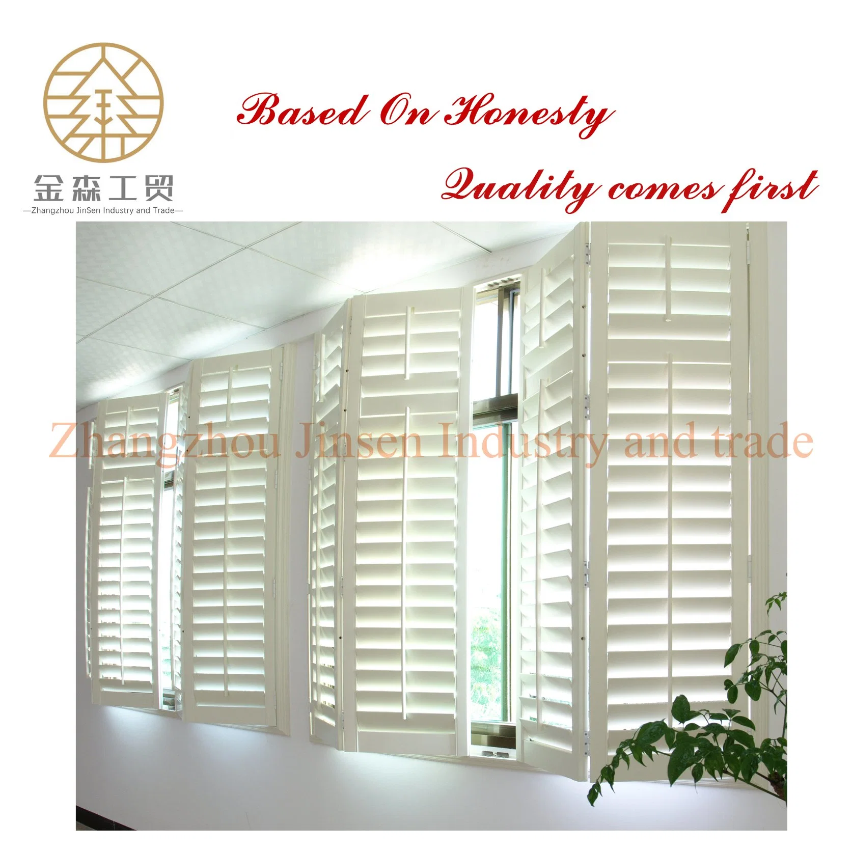 Waterproof PVC Plantation Shutters with Elegant Design for Bathroom