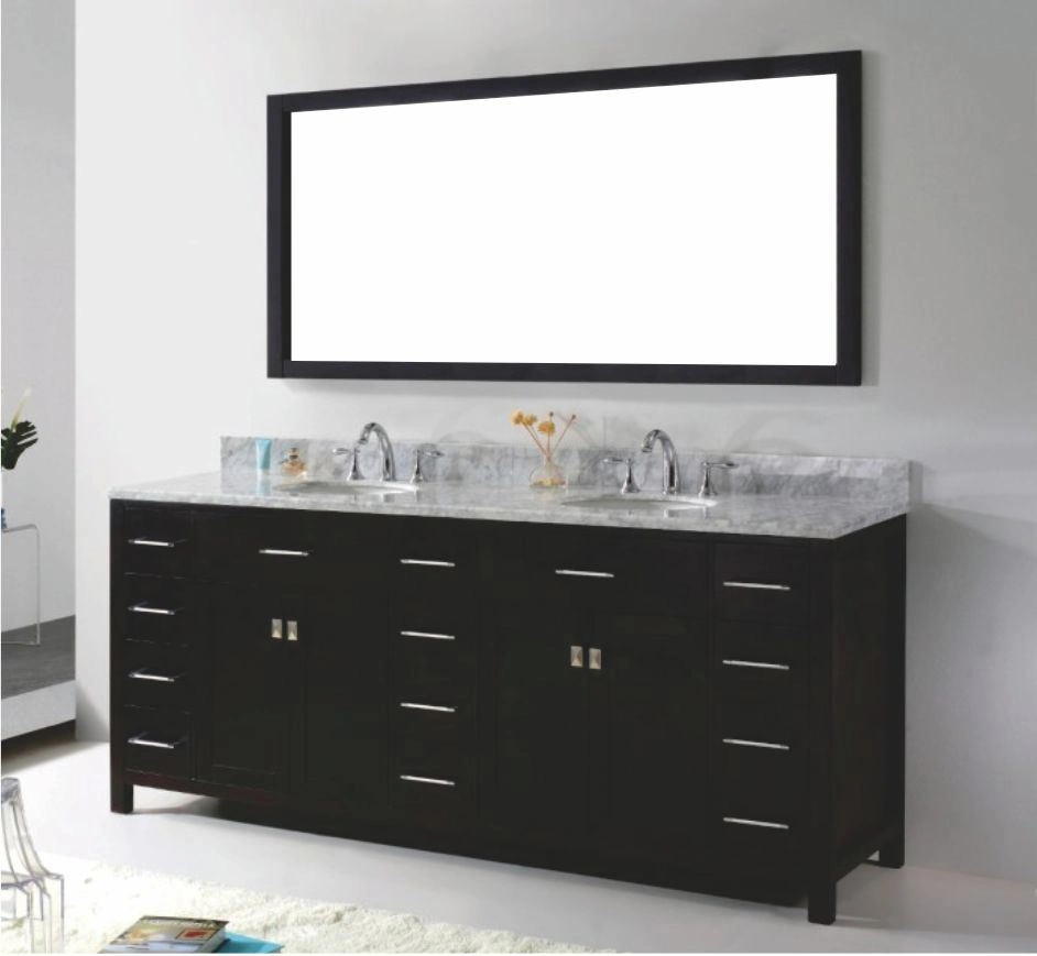 Modern Luxury Bathroom Floor Type Solid Wood Bathroom Cabinet with Countertop