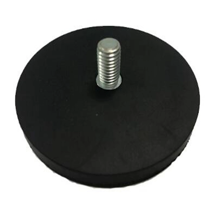 Permanent Powerful Neodymium Rubber Coated Pot Magnet with Screw Thread