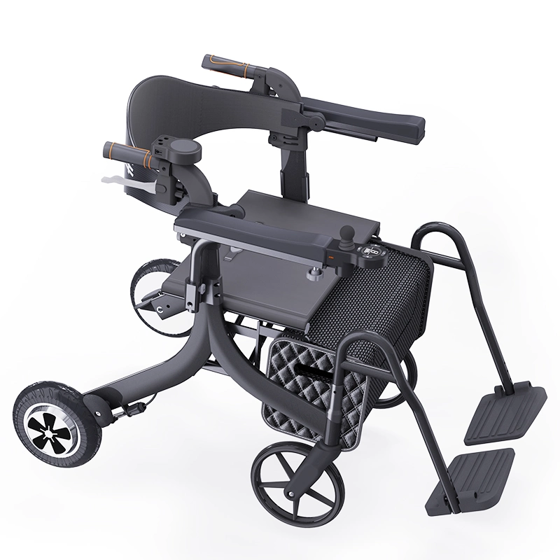 Walkers for Seniors Heavy Duty Transport Wheelchair Lightweight Foldable Walker with Bag