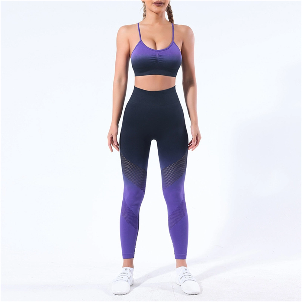 Wholesale/Supplier Tie-Dye Sportswear Yoga Suit Gradient Outdoor Running Breathable Scrunch Butt Lifter Legging Yoga Wear