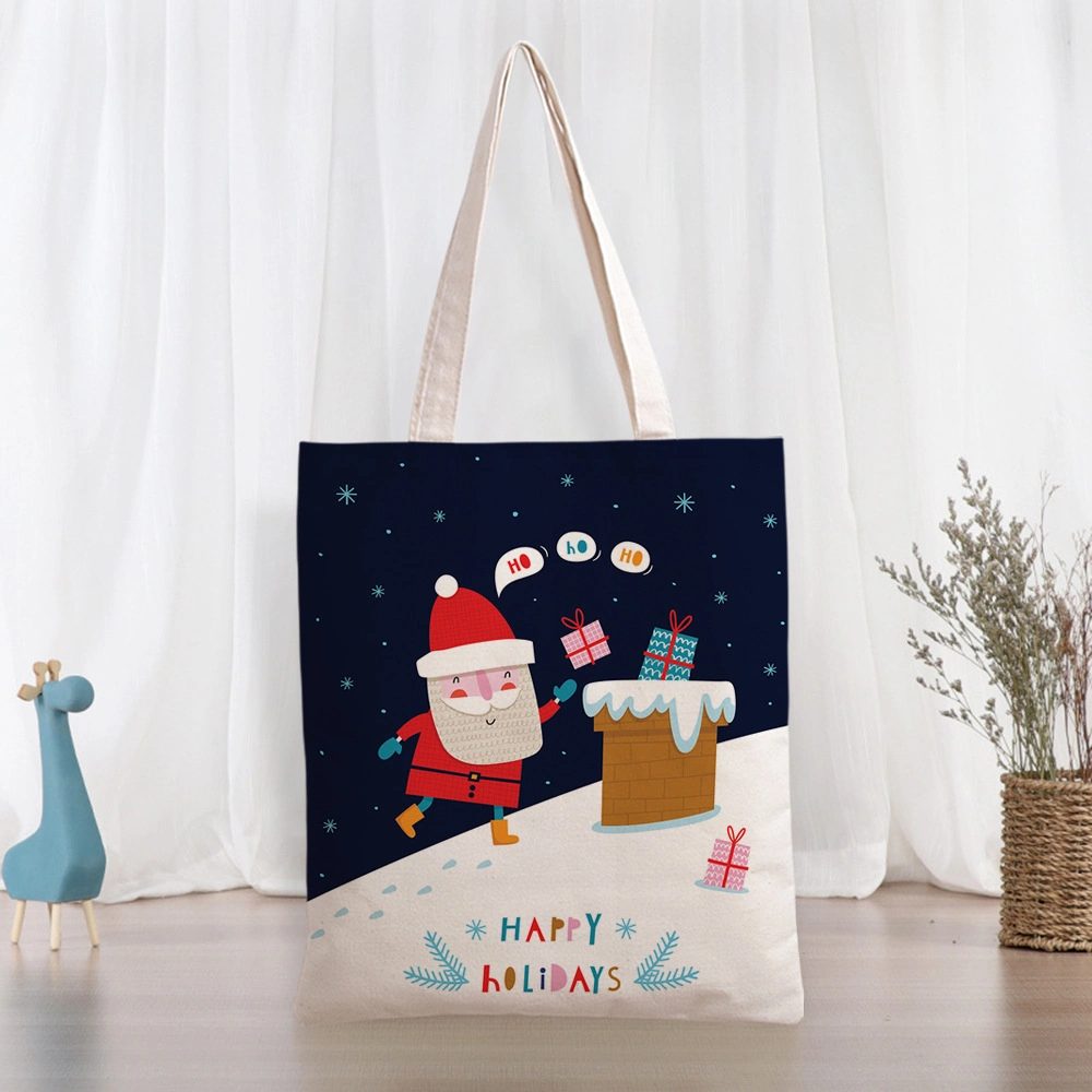 2022 Large Cheap Decorative Christmas Candy Bag Dog Santa Sacks Sublimation Blank Gifts Decoration with Handle for Kids