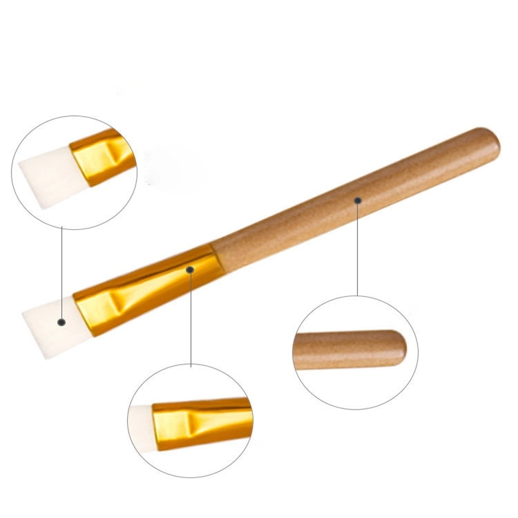 Single Wooden Handle Custom Logo Make up Cream Liquid Private Label Nylon Brush 1PCS Item Facial Makeup Mask Brush Tools