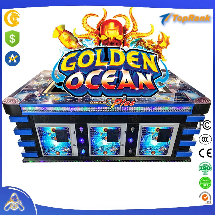 Lucro alto com moedas metálicas de jogos de vídeo de máquinas de jogos de arcada 55 polegada 8 Player mesas de jogo de peixe rei Oceano 3 Plus Golden Ocean