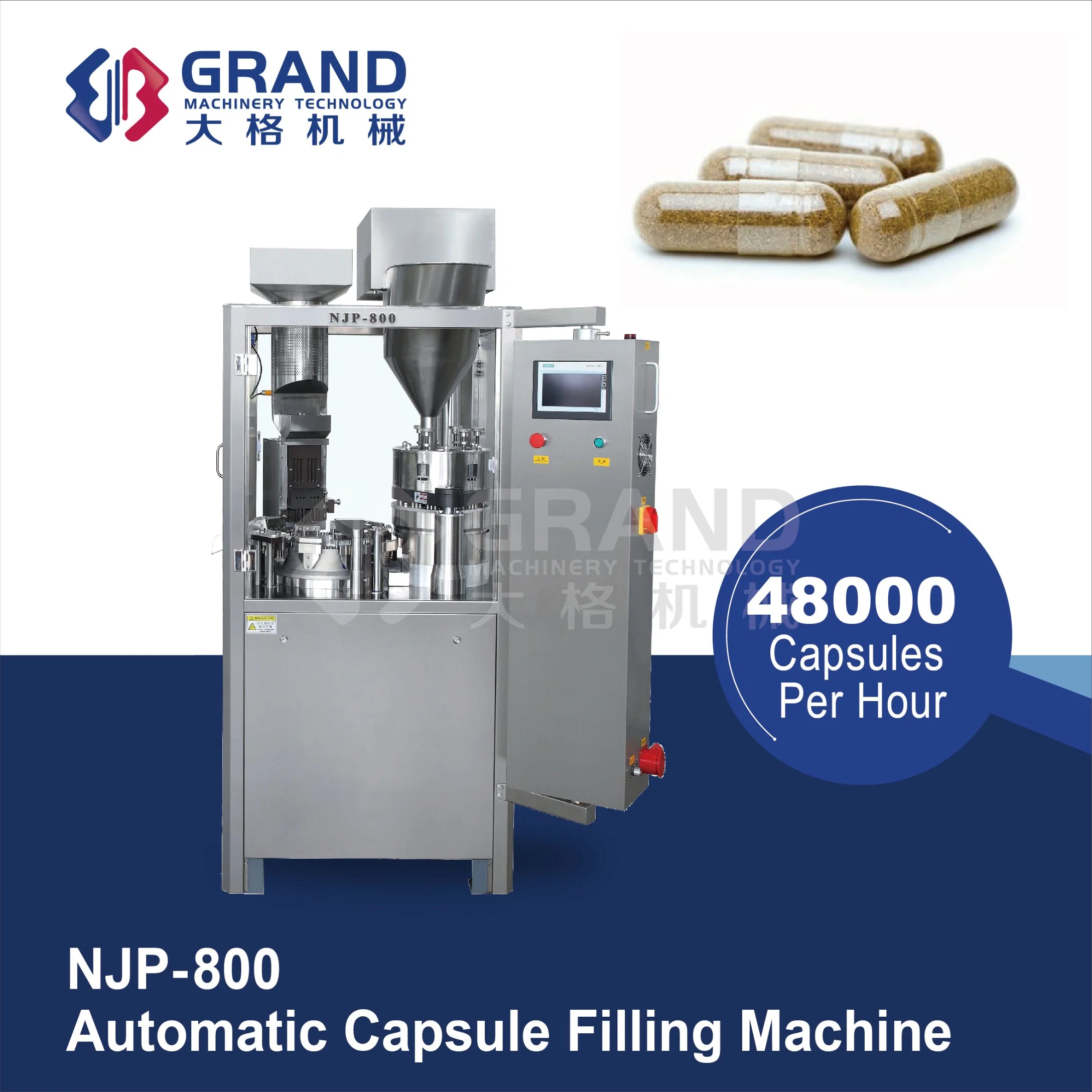 CE DISQUE HPMC Automtic pharmaceutique/gélatine/Halal végétarien//Hollow/pullulane/vider/disque ou de légumes/Clear Capsule Machine de remplissage Njp-800