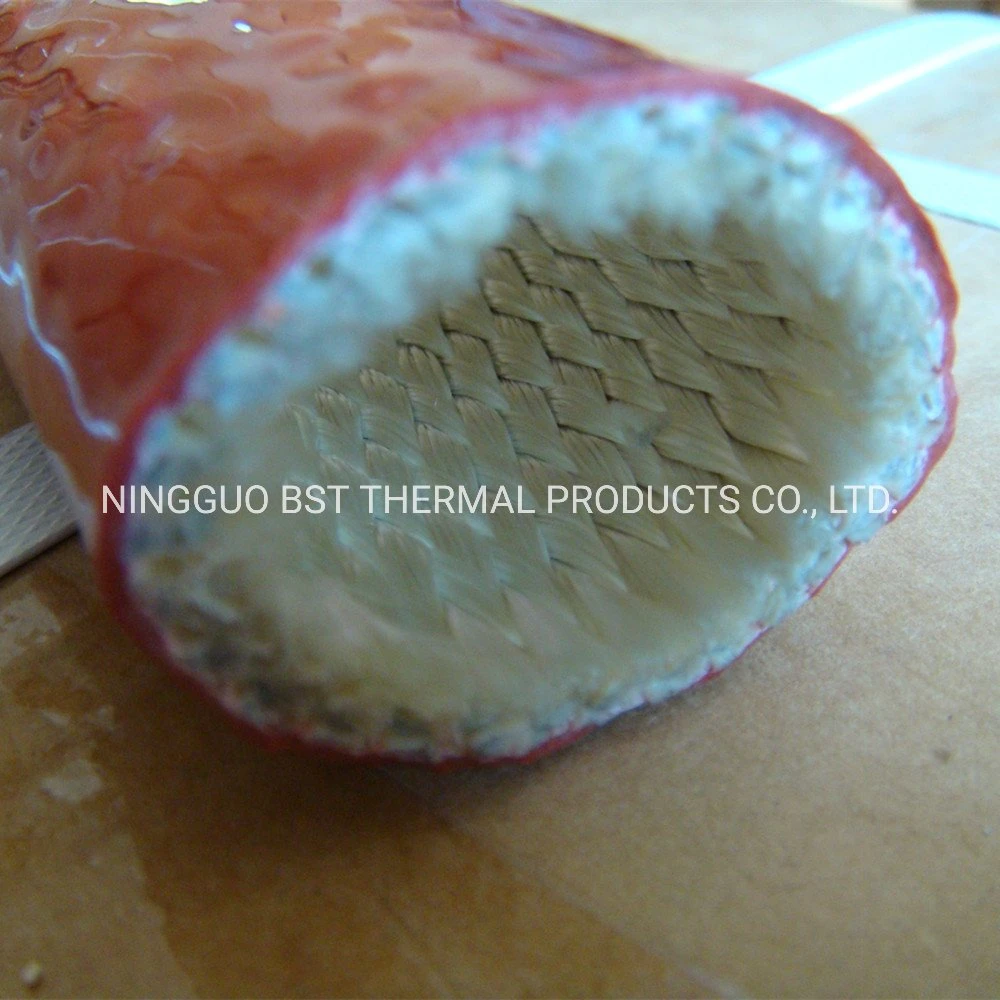 Pyrojacket Sleeve Fiberglass Coated in Red Silicone Silicone Rubber Coated Glass Fibre Firesleeve Hose Wrap