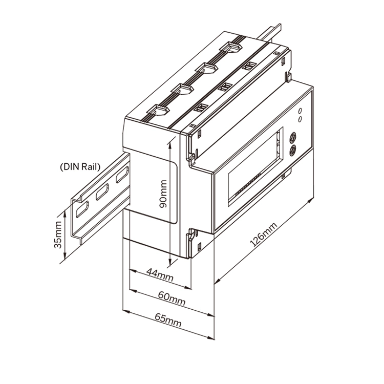 PMC-340 35mm DIN Rail Self-Powered Three-Phase 100A Direct Input Multifunction Energy Meter