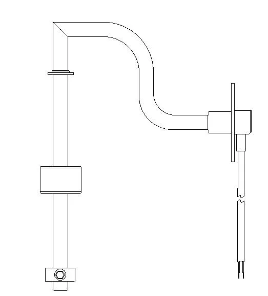 Side-Mount/Top-Mount Tube-Forming 25-35-45-90 Grado expulsadas de combustible/aceite/agua/Líquidos de Tipo de interruptor de láminas de sensor de nivel de flotación Bsp1.5" hilo/tornillos de montaje de brida SAE-5