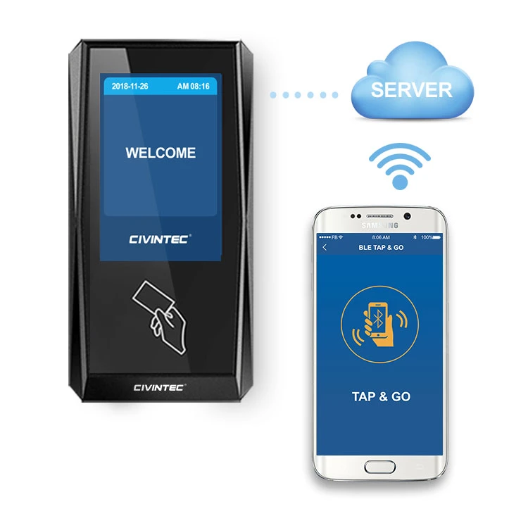 TCP/IP Control de acceso RFID BLE Terminal con HTTP para conectar el sistema central de vigilancia a distancia Enviar la dirección del dispositivo en tiempo real.