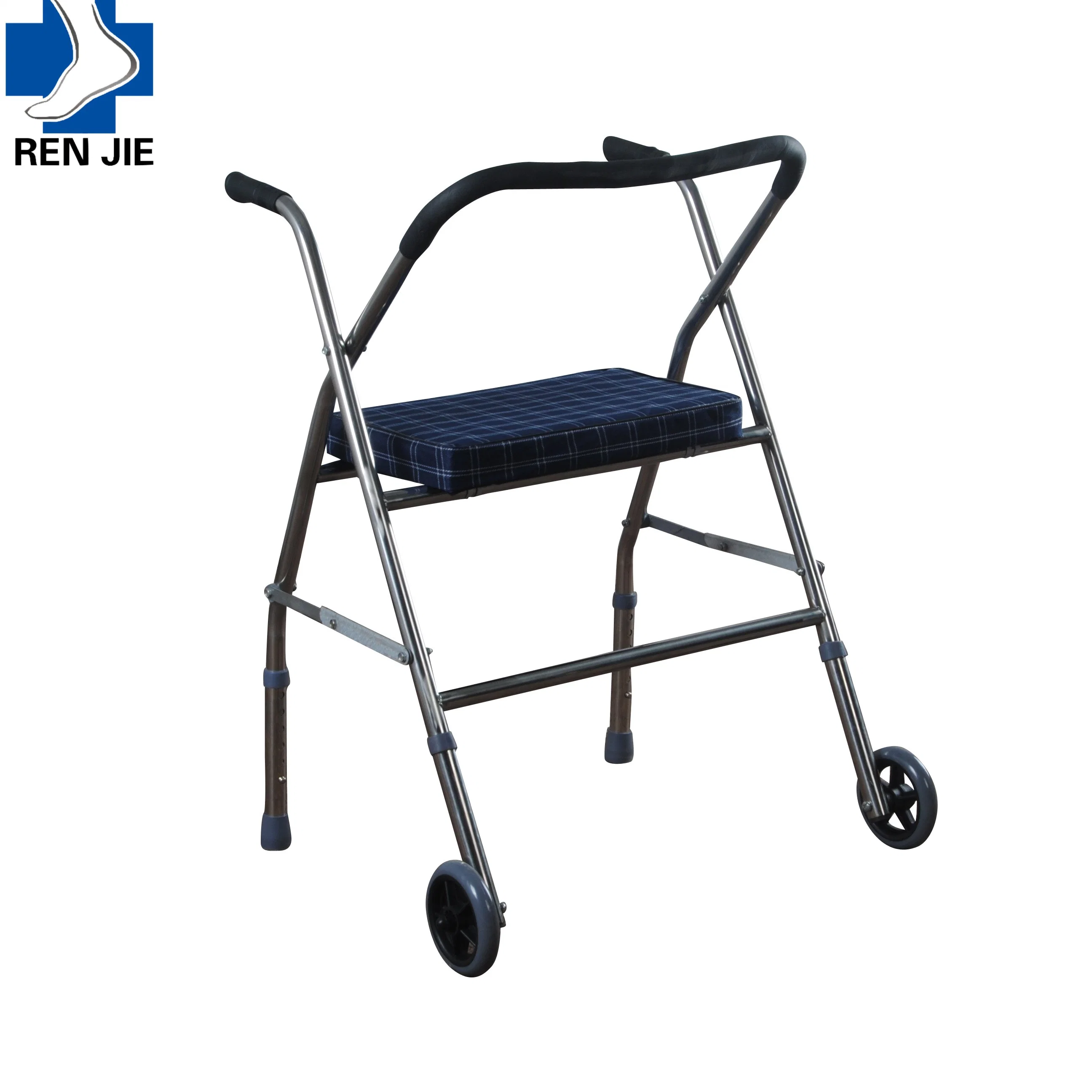 Factory Direct-Sale Cheap Double Folding Aluminium Upright Walker Rollator for Adults Disabled Walker