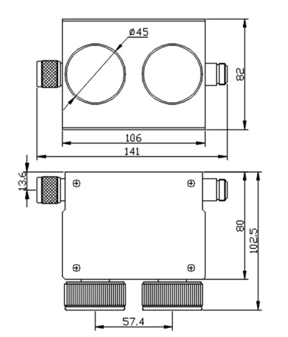 DC-18GHz 2W, 10W atenuadores giratorio de la red GSM