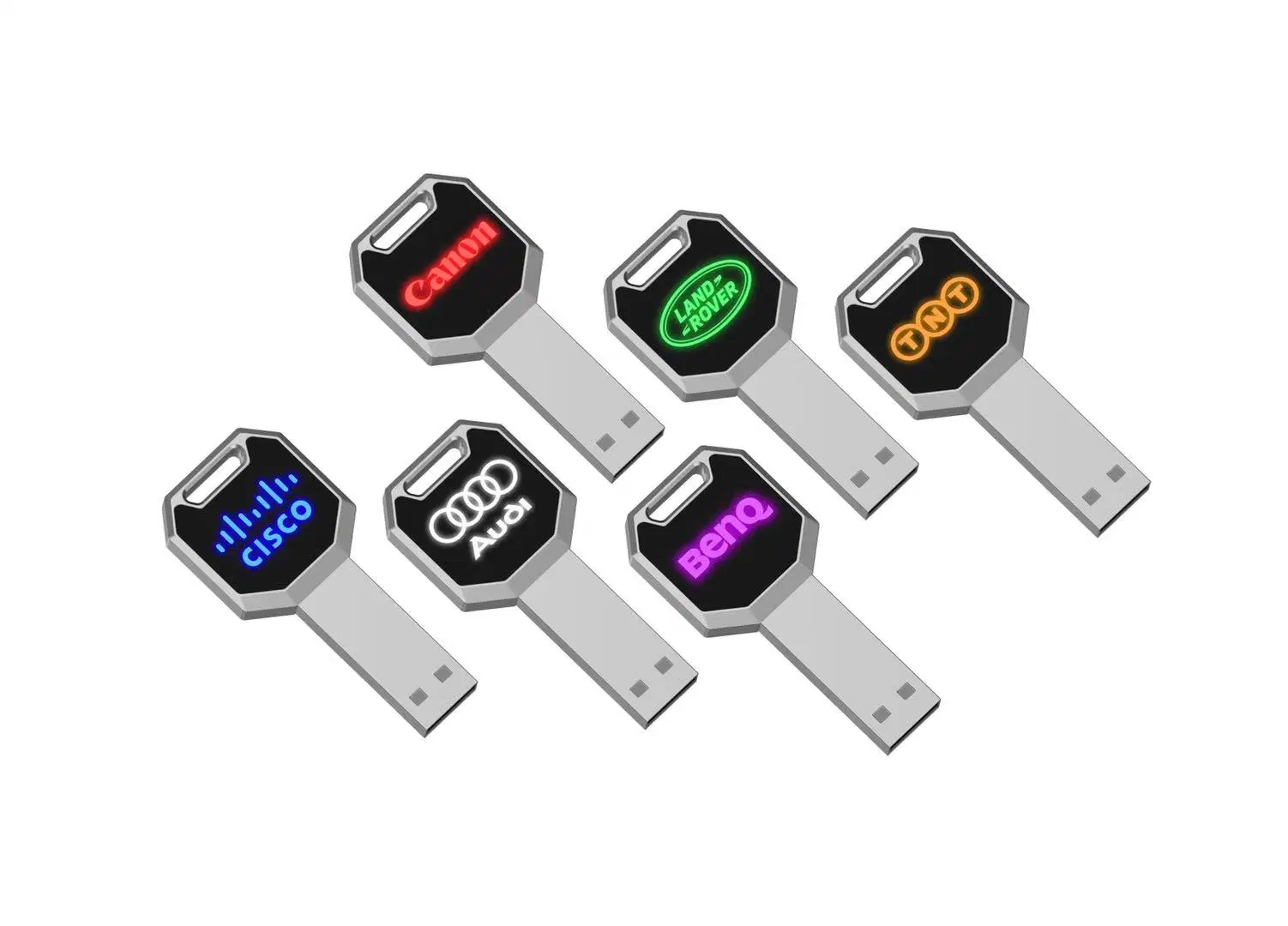 New Arrival LED Customize Shine Logo USB Flash Drive USB Key