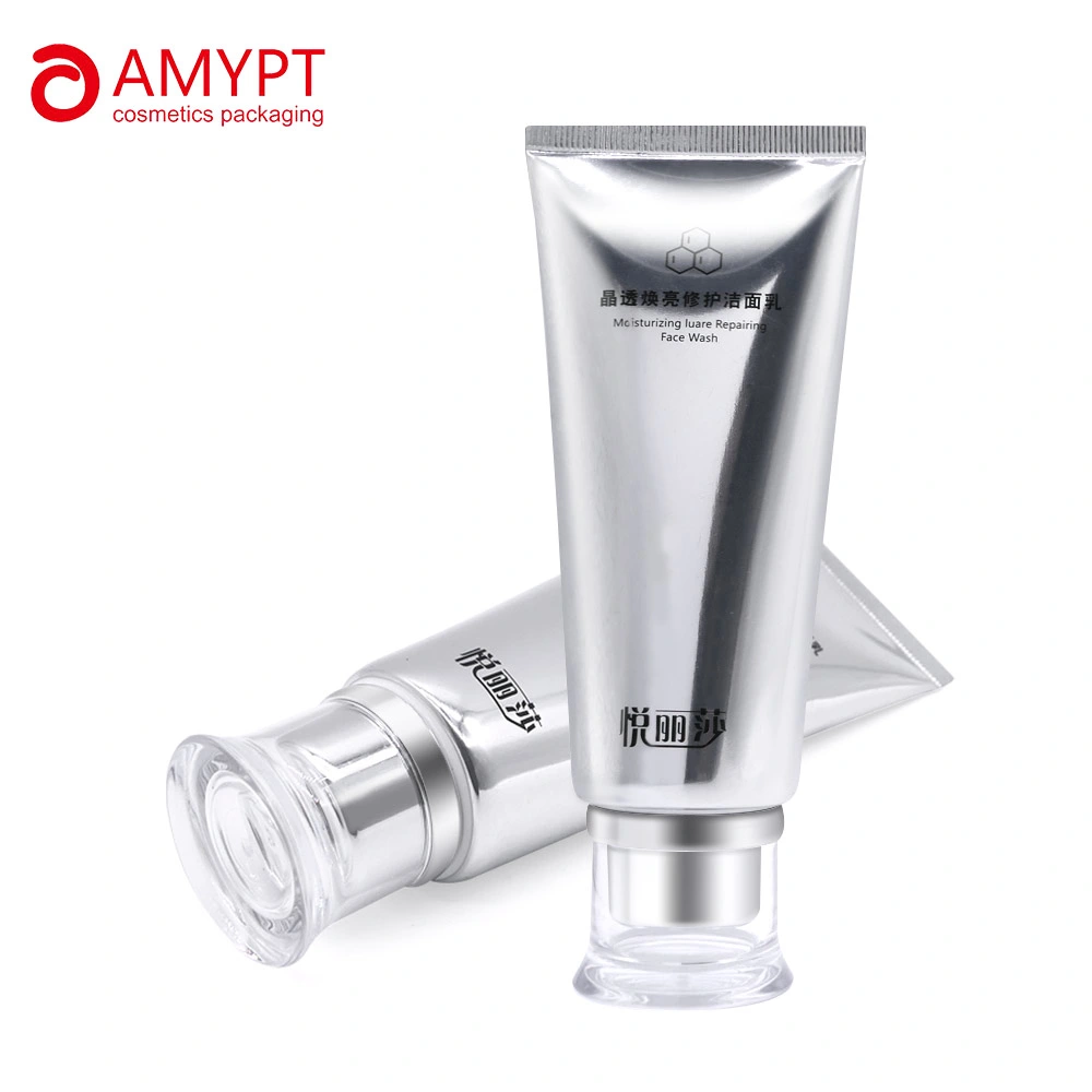 Empty Round Cosmetic Plastic Packaging Tube with Acrylic Cap