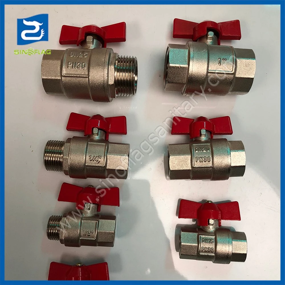 Chromed Ce Brass Ball Valve with Aluminum Handle