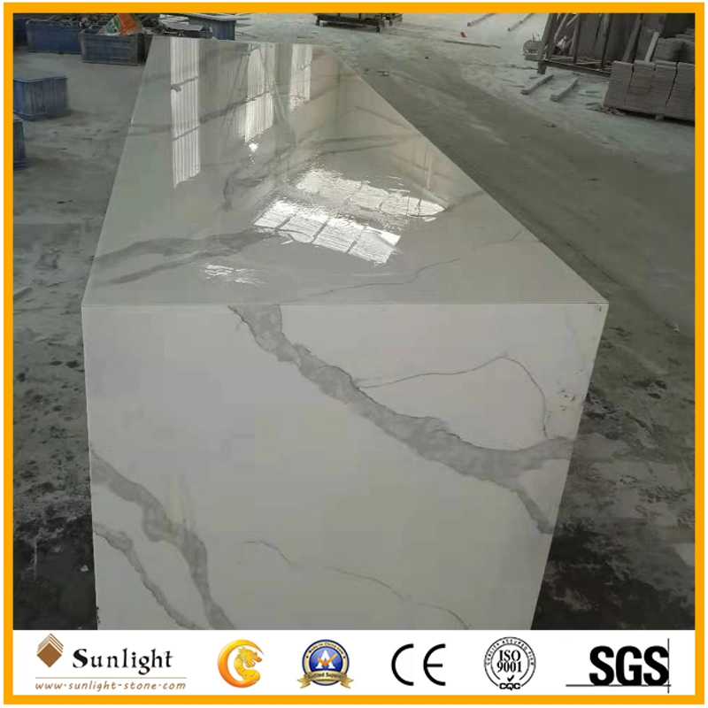 Artificial Calacatta Quartz Stone Countertop for Kitchen/Bathroom Vanity Top