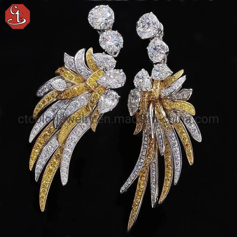 S925 silver fashion jewelry new micro-set crystal zircon pendant earrings