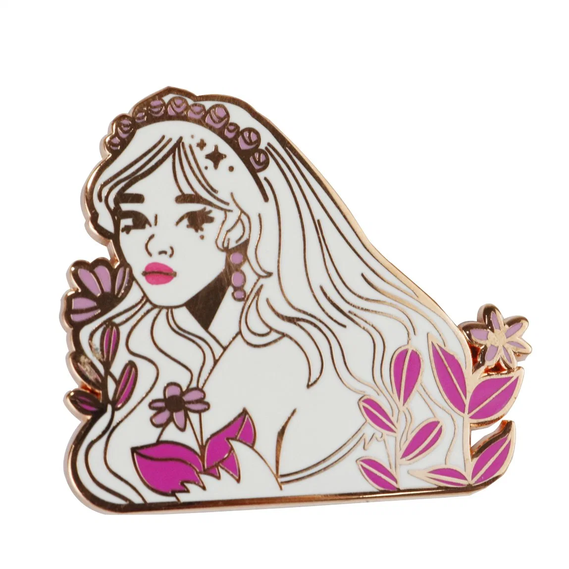 Cartoon Fashionable Bulk Transparent Glass Girl Hard Anime Metal Pin Custom Logo Made Enamel Pin Manufacture