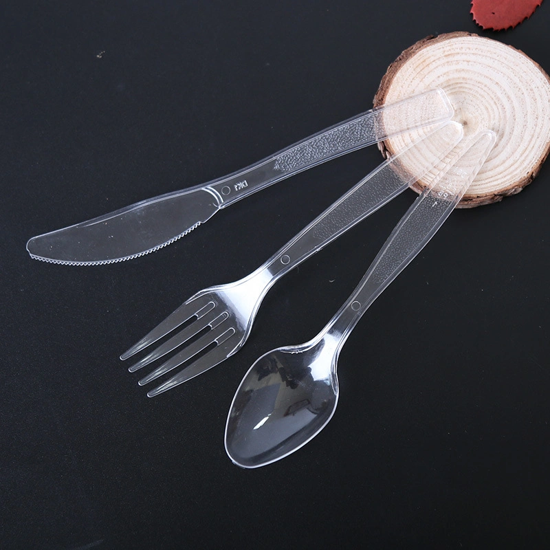 Hot Sale Disposable Assorted Clear Forks Knives Spoons Plastic Cutlery Sets