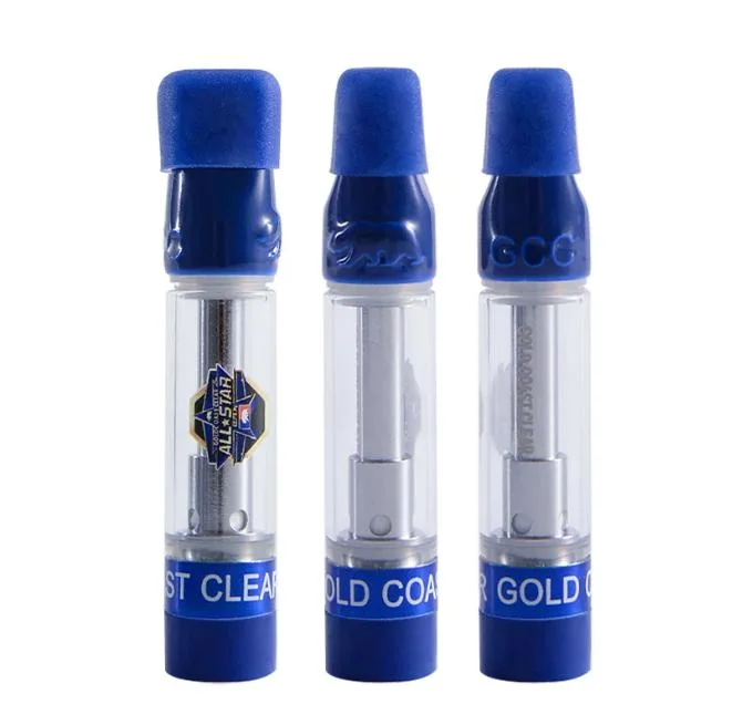 Newest Gold Coast Clear All Star Edition Atomizer Gcc Vape Cartridges with Box Packaging 0.8ml DAB Pens Glass Tanks Ceramic Coils 510 Thread and Wax Vaporizers