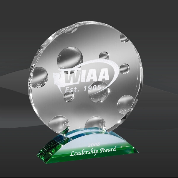 La burbuja de éxito verde Crystal Award (MPI-CR-A1056GR-7)